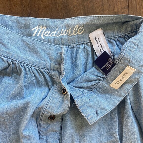Madewell Chambray Button-Front Midi Skirt - Size XS - Picture 3 of 3